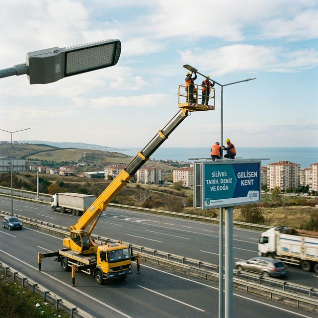 Silivri Otoyol Sepetli Vinç Çalışması